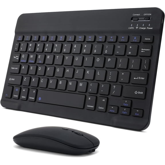 Rechargeable Bluetooth Keyboard and Mouse Combo Ultra-Slim Portable Compact Wireless Mouse Keyboard Set for Android Windows Tablet Cell Phone iPhone iPad Pro Air Mini, iPad OS/iOS 13 and Above