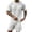White, variant on LEKWK Men Linen Sets Outfits 2 Piece Lightweight Loose Fit Solid Beach Vacation Summer Outfits Short Sleeve Crewneck Casual Tops and Drawstring Shorts