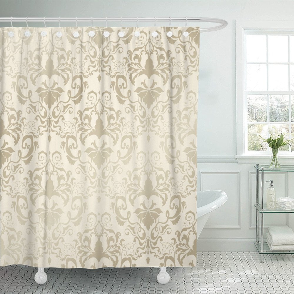 KSADK Silver Elegant Damask Floral Pattern Wall Antique Baroque Beauty