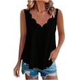 thumbnail image 2 of Womens Eyelet Sleeveless Blouse Lightweight Breathable V Neck Loose Fitting Casual Tunic Tank Tops for Summer Black 5XL, 2 of 8