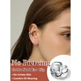 thumbnail image 4 of Silvora esqueleto Ear Cuff para hombres y mujeres pendientes abiertos de plata esterlina no Piercing ajustable joyería de oreja para Halloween Cosplay fiesta, 4 of 8