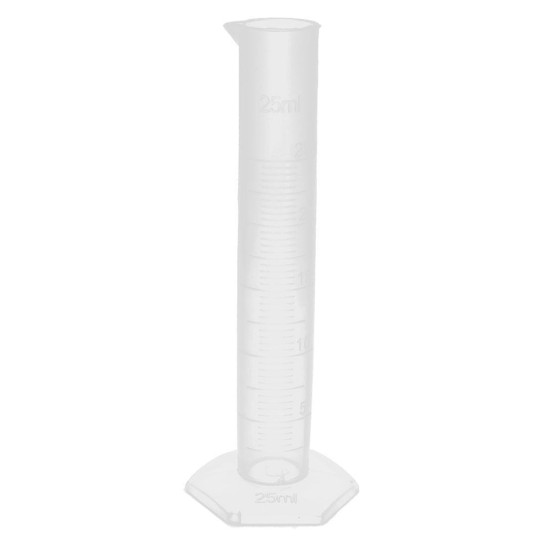 Laboratory Test 25ml Clear White Plastic Graduated Cylinder Measuring