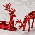 thumbnail image 5 of Tovaris Christmas Reindeer Figurine Set, Christmas Decoration Electroplated Deer Statue with Standing and Lying Poses, Tabletop Ornament, For Home Table Gift, 5 of 7