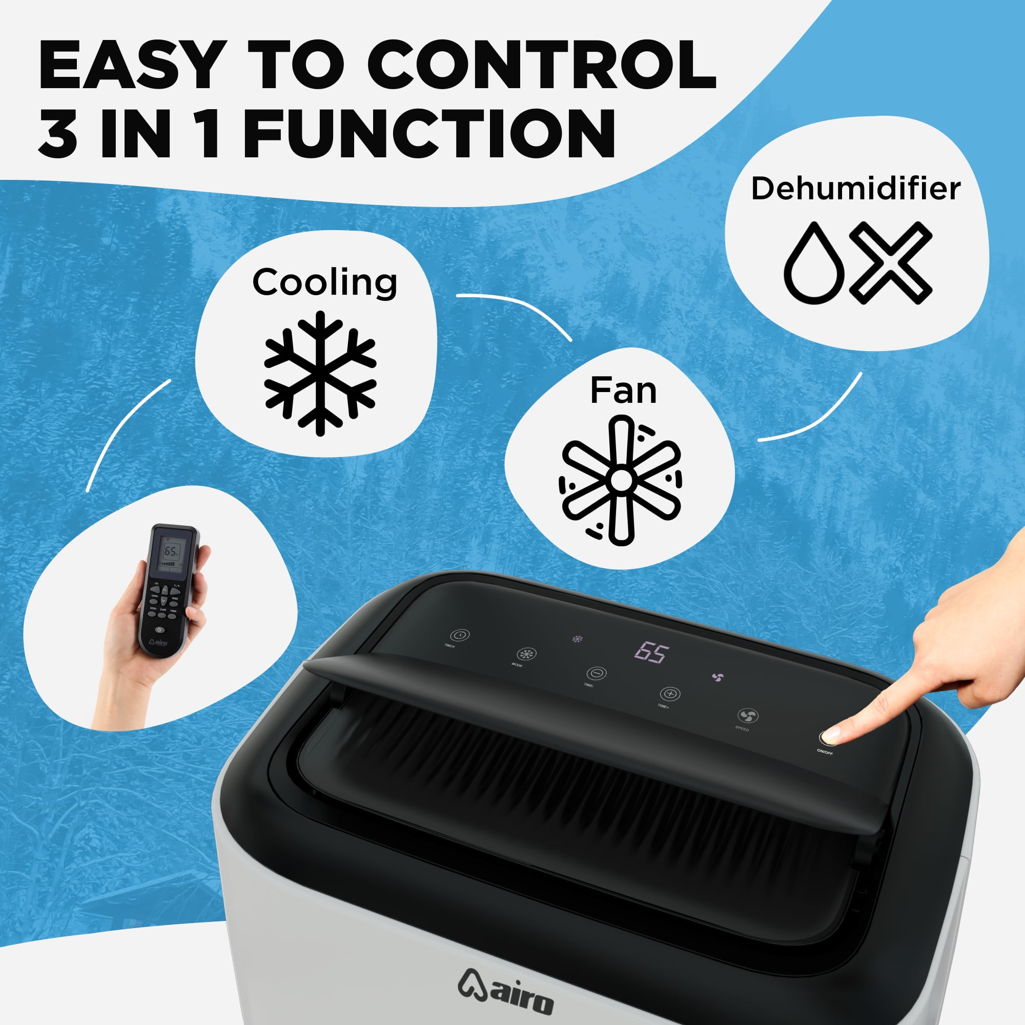 Airo Portable Air Conditioner 10000 BTU (7000 BTU DOE), Standing AC Unit with DIY Window Kit