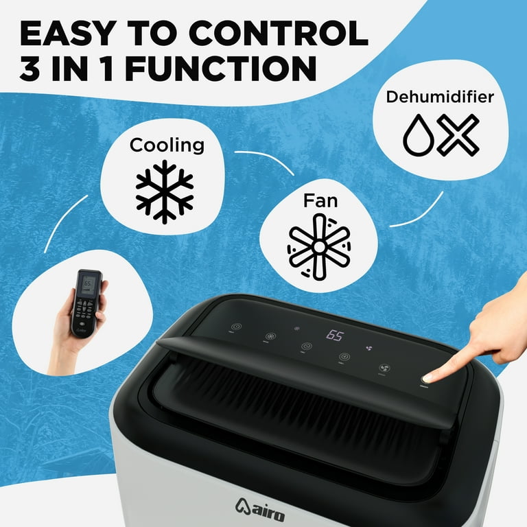 Airo Comfort Portable Air Conditioner 6000 BTU 8000 BTU ASHRAE Standing AC Unit with DIY Window Kit