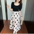 thumbnail image 2 of Wxolcjlv Womens Polka Dot Midi Skirt High Waist Pleated A‑Line Skirts, 2 of 5