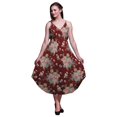 thumbnail image 1 of Bimba Robe de Plage Bohème Midi Sans Manches Imprimée Florale pour Femmes - Grande Taille, 1 of 1