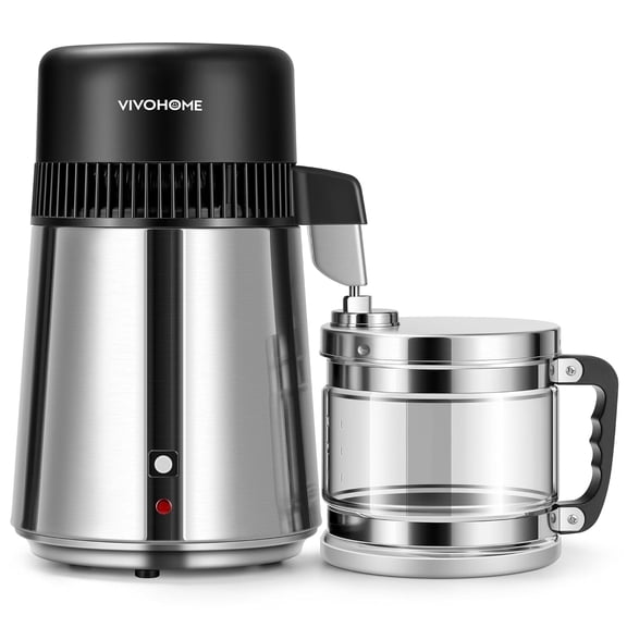 SPECSTAR Water Distiller Countertop 1.1 Gallon/4L 304 Stainless Steel Distilled Water Machine with Smart Switch Purifier Filter for Home Office