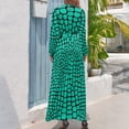 thumbnail image 3 of Snake pattern Dress Green pattern Print Elegant Maxi Dress Street Fashion Beach Long Dresses High Neck Graphic Clothing, 3 of 5