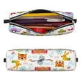 thumbnail image 2 of Cauagu Travel Animals Print Leather Pencil Pen Case - Stationery Bag Portable Stationery Bag Big Capacity Pencil Pouch Cosmetic Organizer Bag for Men & Women, 2 of 7