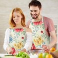 thumbnail image 3 of Pioneer Flower Floral Print Pattern Apron-Garden Aprons for Women with Pockets-Cotton Linen Waterproof Kitchen Cooking Gardening Aprons Adjustable for Kitchen,Cooking,BBQ and Salon 33x27 Inch, 3 of 7