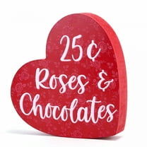 LAMIRO Valentine'S Day Heart Wooden Sign Heart Shape Table Decoration Love Wood Decor Rustic Valentine Tabletop Centerpiece for Valentine'S Day Home Kitchen Bedroom Decor ( Red)