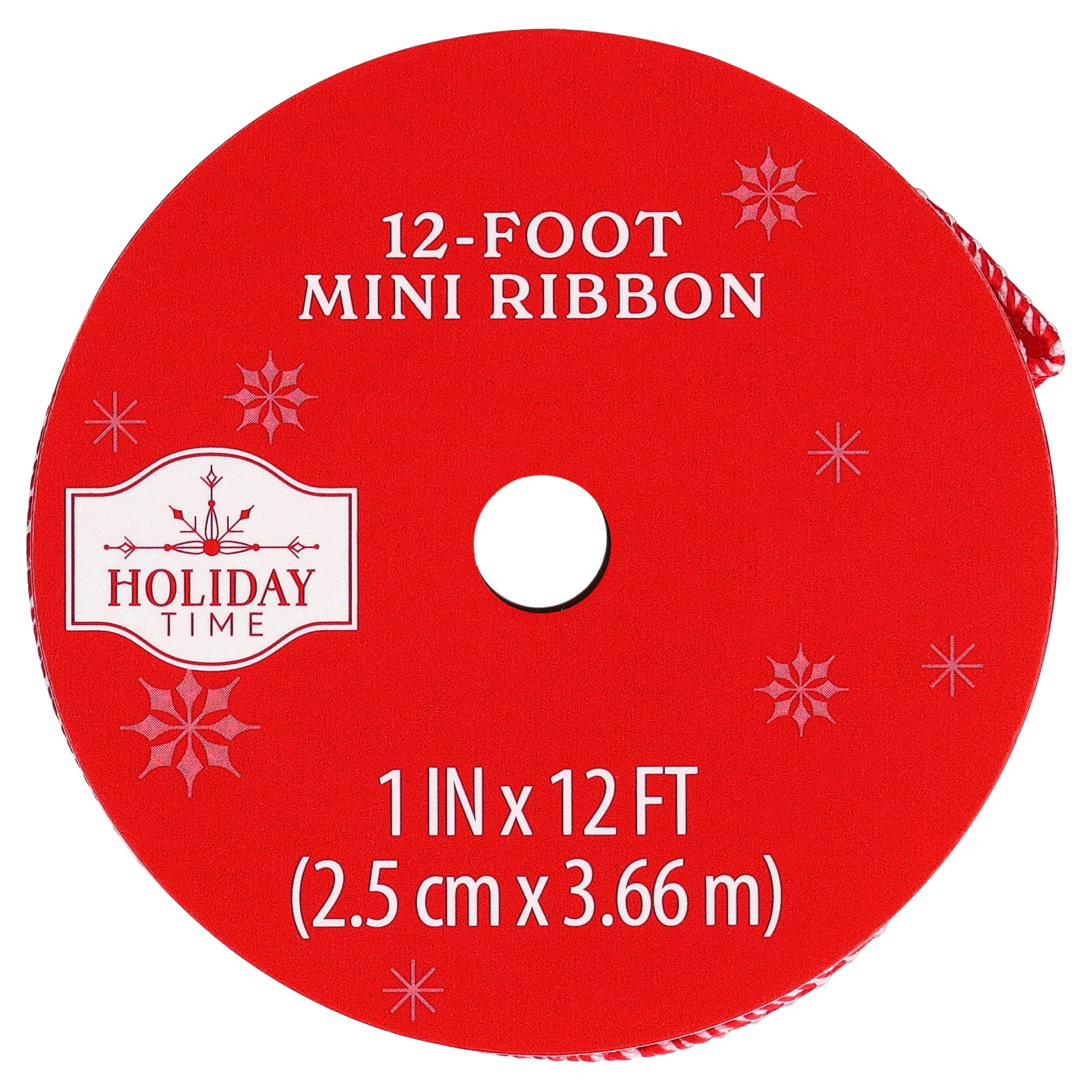 Red and White Striped Mini Christmas Ribbon, 1" x 12', by Holiday Time