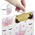 thumbnail image 4 of 12.5"x9" Pink Unicorn Clipboards, Standard A4 Letter Size Nursing Clipboard with Low Profile Metal Clip Decorative Clip Board for Office Supplies,Gold, 4 of 7