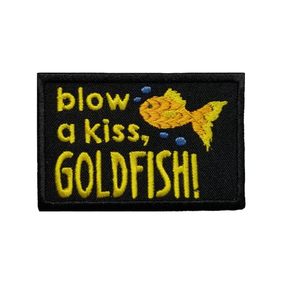 Funny Cute Animal Phrases Blow a Kiss Goldfish Embroidered Iron On Patch