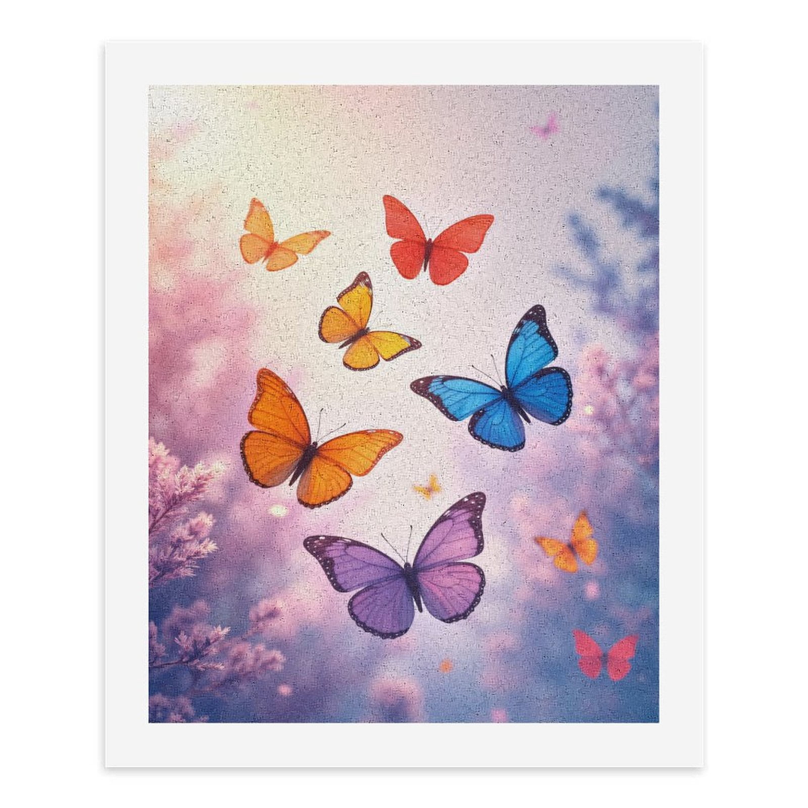 Paint by Numbers Kit for Adults, Colorful Butterflies In Spring Sky Paint by Numbers, Easy Paint by Numbers Kit for Adults Beginner, DIY Adult Paint by Number Kits on Canvas, Home Decor