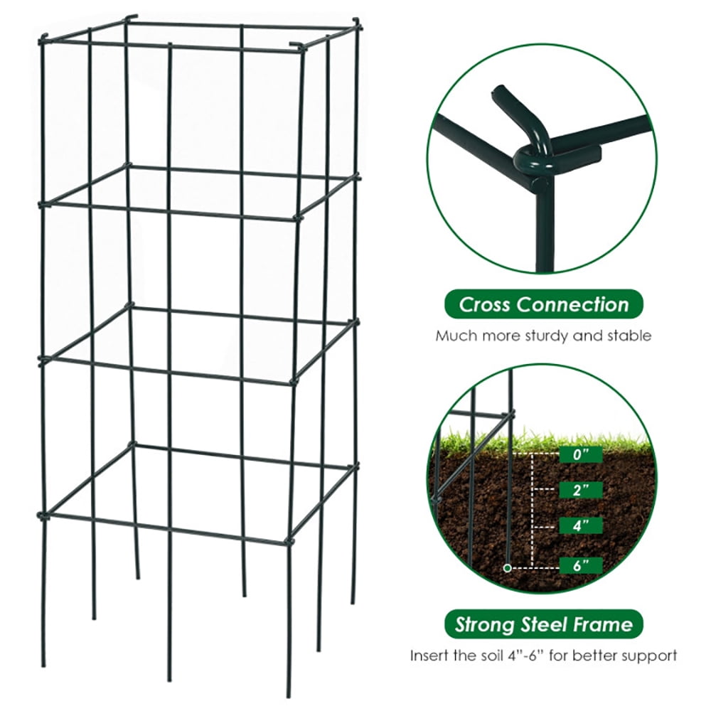 Aimee Lii 4 Pack Garden Trellis for Climbing Plants for Flower Vegetable, Plant Stand Tall Indoor