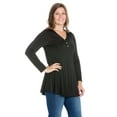 thumbnail image 2 of Women's Plus Long Sleeve Three Button Henley Tunic Top, 2 of 3