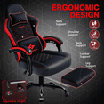 thumbnail image 2 of Waleaf Heavy Duty Gaming Chair with Footrest, Big and Tall Video Gaming Chair for Adults, Unique Lumbar Support and Linkage Armrest, Racing Style Game Chair, 2 of 9
