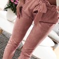 thumbnail image 2 of Sngxgn High Waist Cargo Pants Women Women Solid Trousers Casual Baggy Elastic Waist Wide Leg Pants With Pockets(Pink,XL), 2 of 9