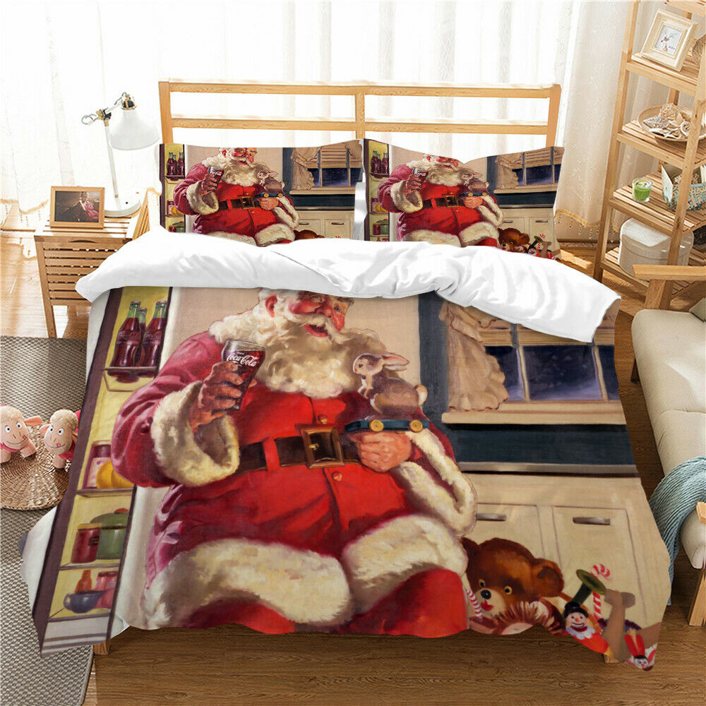 3D Printed Father Christmas Bedding Sets Man Woman Luxury Quilt Cover