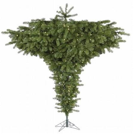 Vickerman 7.5' Upside Down Artificial Christmas Tree with 650 Warm White LED