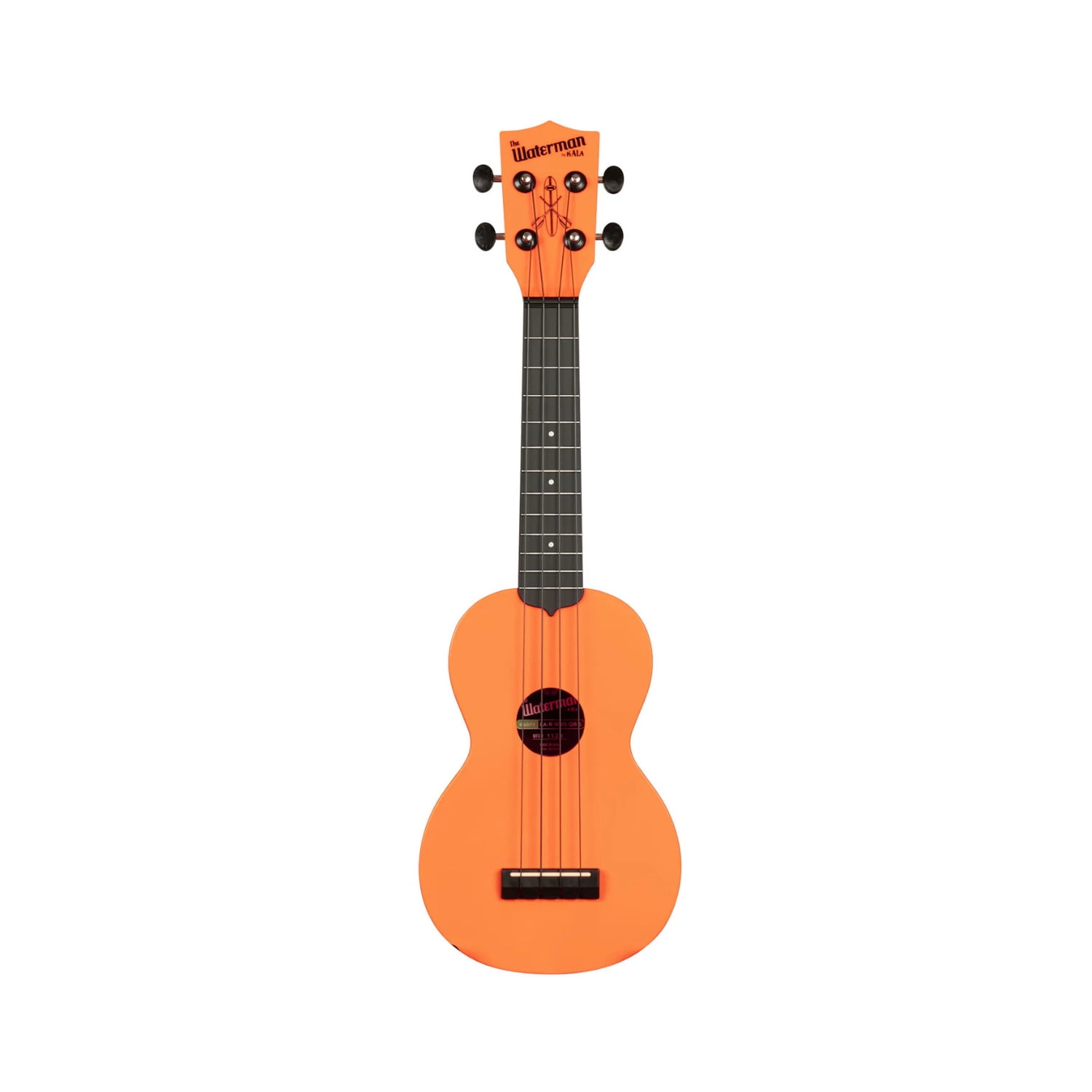 Kala Brand Music Co Waterman Recycled Matte Sunset Orange Soprano Ukulele with Tote Bag