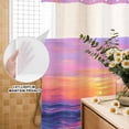 thumbnail image 4 of No Hook Shower Curtain, Coastal Shower Curtains for Bathroom with See Through Top Window, Dreamy Abstract Sunset Sky Reflection Waterproof & Washable Bath Curtain Extra Long 72"x96", 4 of 9