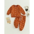 thumbnail image 2 of xiaxaixu Toddler Boys 2PCS Pants Sets Long Sleeve Sun Print Sweatshirt Tops and Drawstring Pants Sets, 2 of 8