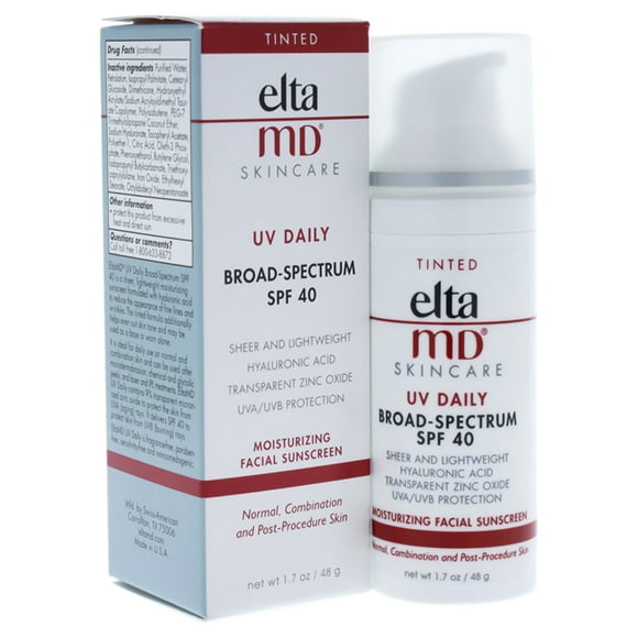 UV Daily Teinté SPF 40 par EltaMD pour Homme/femme - Crème Solaire de 1,7 oz