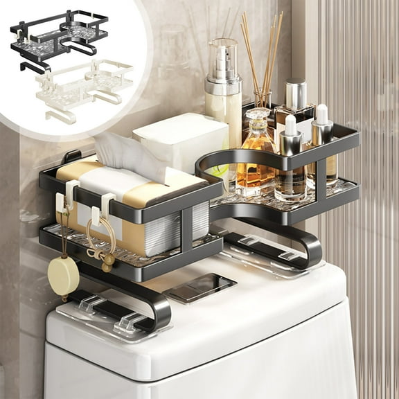 Xuniizn Over the Toilet Storage Cabinet, Bathroom Over the Toilet Shelf Stand, Toilet Storage Shelf, Toliet Rack, Shower Shelving, Freestanding Shower Organizer, Bathroom Storage Space Save, White