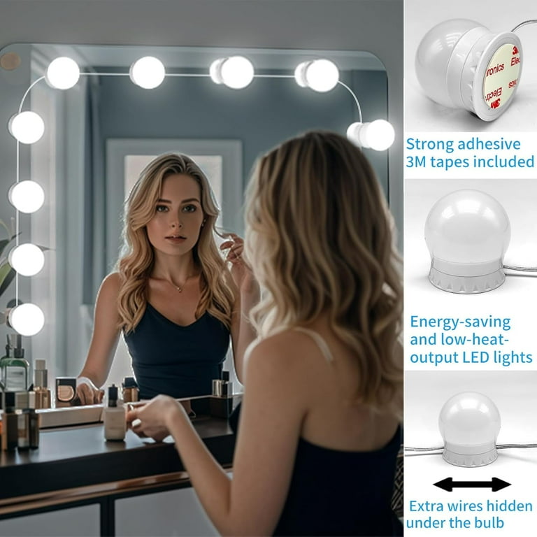 OGEDNAC LED Vanity Mirror Lights, 12 Bulbs, 3 Colors photo 6