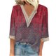 thumbnail image 2 of Ichuanyi Liquidación Fashion Fashion's Summer en V-Neck 3/4 manga de encaje Camiseta casual de camiseta casual ICHUANYI WER2023081606284, 2 of 5