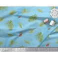 thumbnail image 3 of Soimoi Blue Poly Georgette Fabric Rose Bud & Leaves Printed Craft Fabric by the Yard 42 Inch Wide, 3 of 3