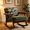 Antique Green + Velvet + Cotton, variant on Mid Century Modern Accent Chair ,rocking chair with Wood Frame, Upholstered Living Room Chairs , Reading Armchair for Bedroom Sunroom