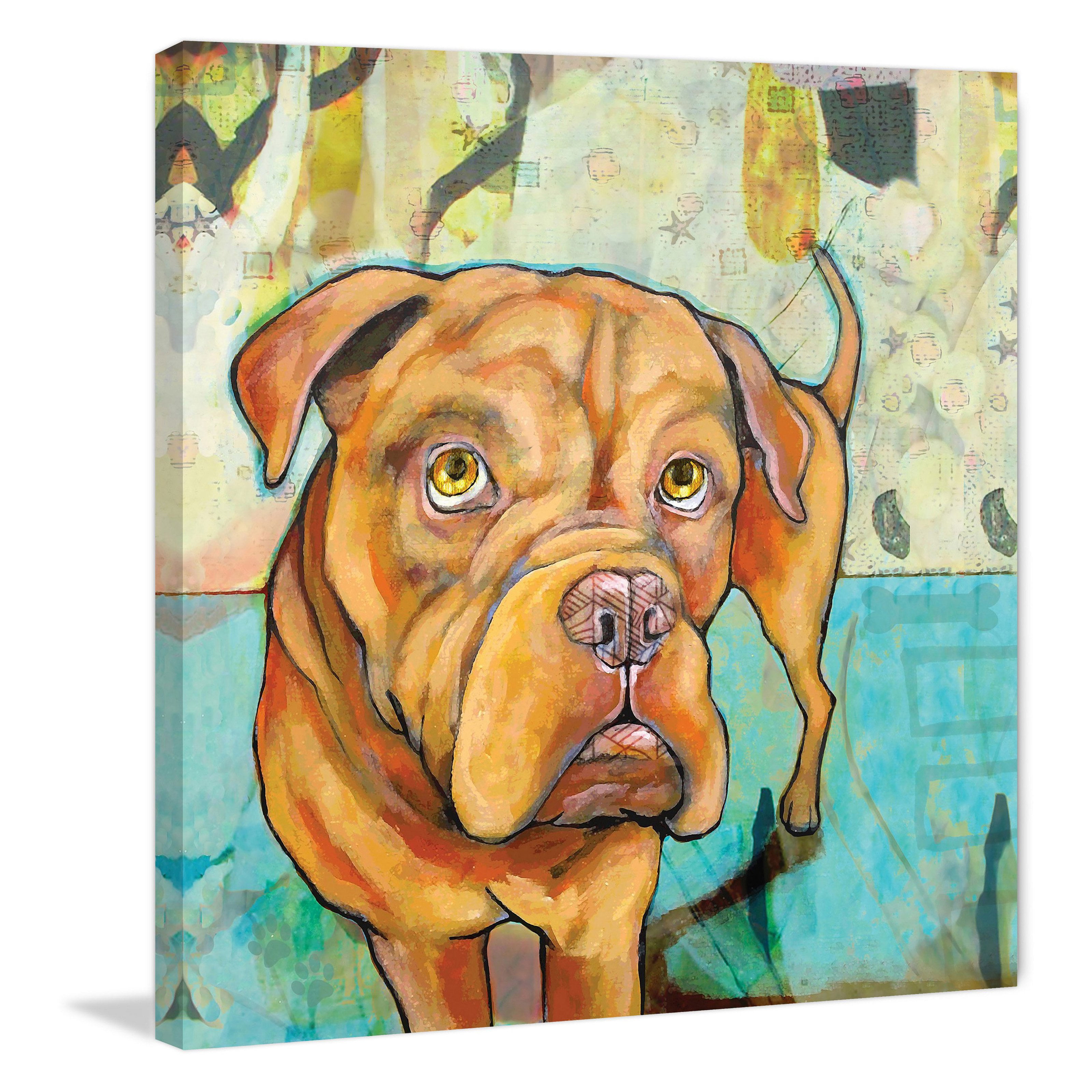 "Dogue De Bordeaux" Painting Print on Wrapped Canvas