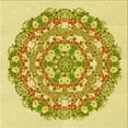 thumbnail image 1 of Ahgly Tapis d'Intérieur Lavable en Machine Carré Transitionnel Brun Doré Foncé, 7 Pieds Carré, 1 of 7