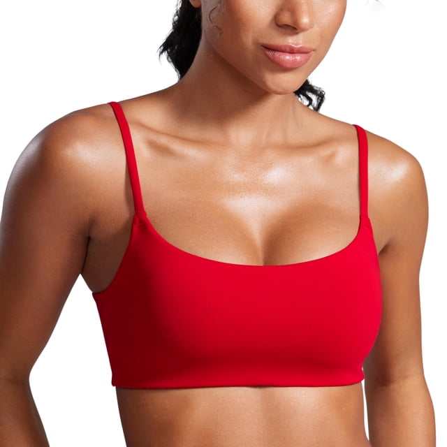 Sujetador deportivo CRZ YOGA Butterbreeze con cuello redondo, rojo y chile para mujer