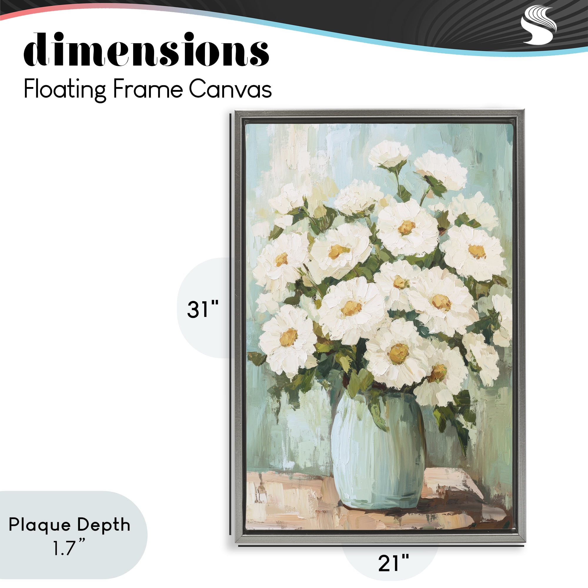 Stupell Industries Cozy Arrangement of White Blooms Gray Framed Floater Canvas Wall Art, design by Petal Prints Design
