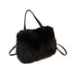 thumbnail image 4 of Bolso de mano peludo para mujer, tipo cartera, tipo bandolera, suave, para citas, fiestas y ocio. negro, 4 of 9