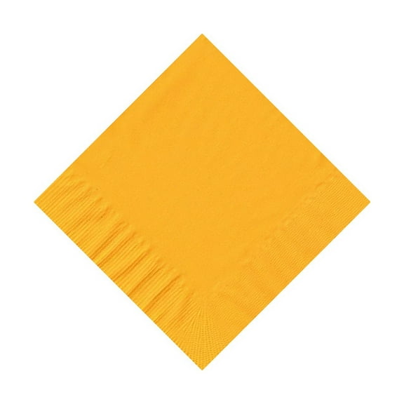 600 -  (12 Pks of 50) 2 Ply Plain Solid Colors Beverage Cocktail Napkins Paper - Harvest Yellow/School Bus Yellow
