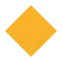 600 -  (12 Pks of 50) 2 Ply Plain Solid Colors Beverage Cocktail Napkins Paper - Harvest Yellow/School Bus Yellow