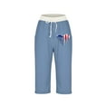 thumbnail image 5 of PuLe Capris Trousers for Women Elastic Waist Capris for Women Floral Capri Yoga Pants Loose Fit Drawstring Capri Pants Cropped Pants with Pockets, 5 of 5