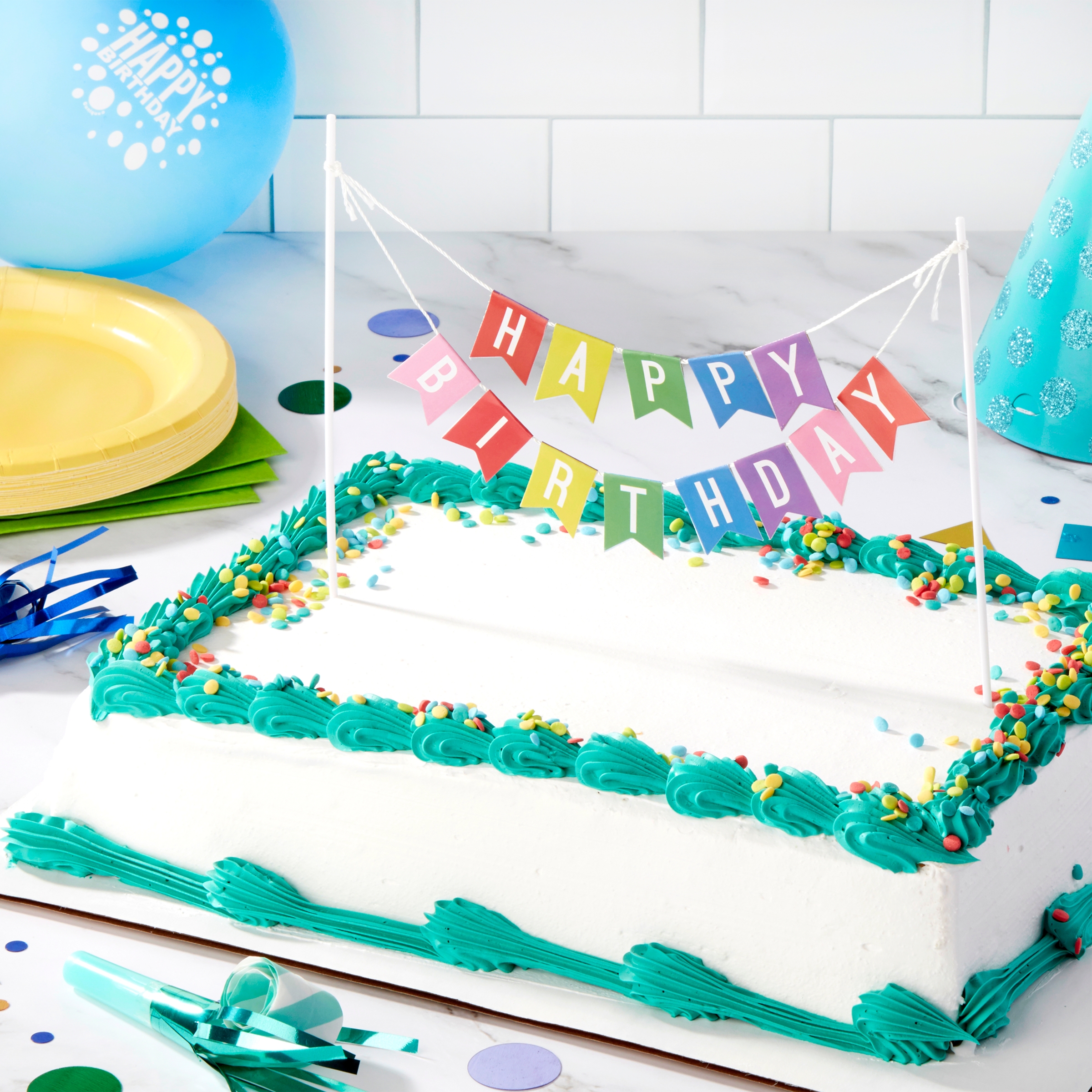 Great Value Happy Birthday Banner Cake Topper 2-Pack photo 3