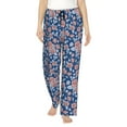thumbnail image 2 of Goofa Rose Flowers Printed Soft Pajama Pants for Women, Wide Leg Comfy Casual Lounge Yoga Pants-, 2 of 9