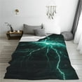 thumbnail image 5 of Pofeuu Green Lightning Flash Print Ultra-Soft Micro Fleece Blanket,for Bed Or Sofa,All Season Throw Blankets Flannel Blanket-60"x50", 5 of 7