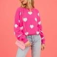 thumbnail image 5 of TINYSOME Women's Crewneck Sweater Valentines Heart Knitted Pullover Sweater Jumper Tops, 5 of 14