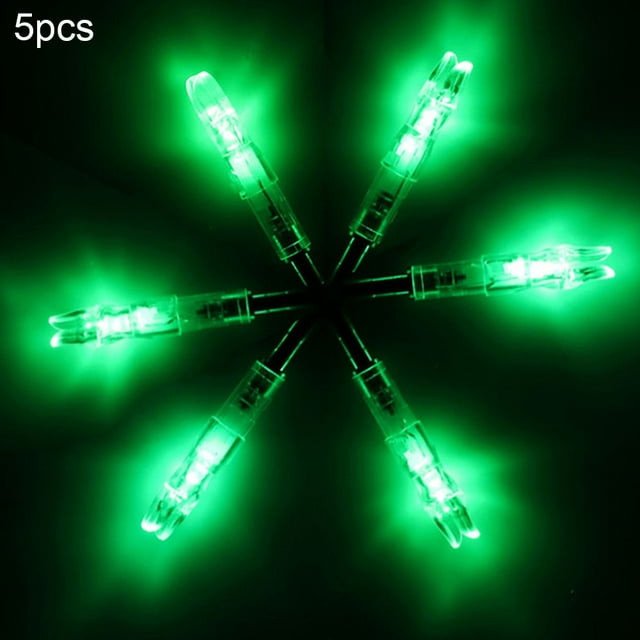 5 Pcs Pièces de Chasse Tir Lumineux Composé Éclairé Arc Coloré LED Flèche Lumineuse Bas de Queue Adapté Flèche 6,2 mm Tige