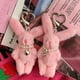 thumbnail image 4 of Mini colgante de conejo YONGSHENG de articulación suave llavero de conejito de peluche 5 uds, 4 of 5