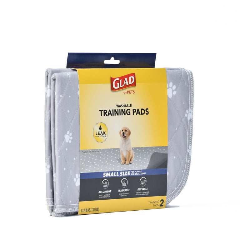 Glad For Pets Washable Reusable Dog Training Pads Small 18 x24 2 Pk No Slip Grip Bottom Walmart